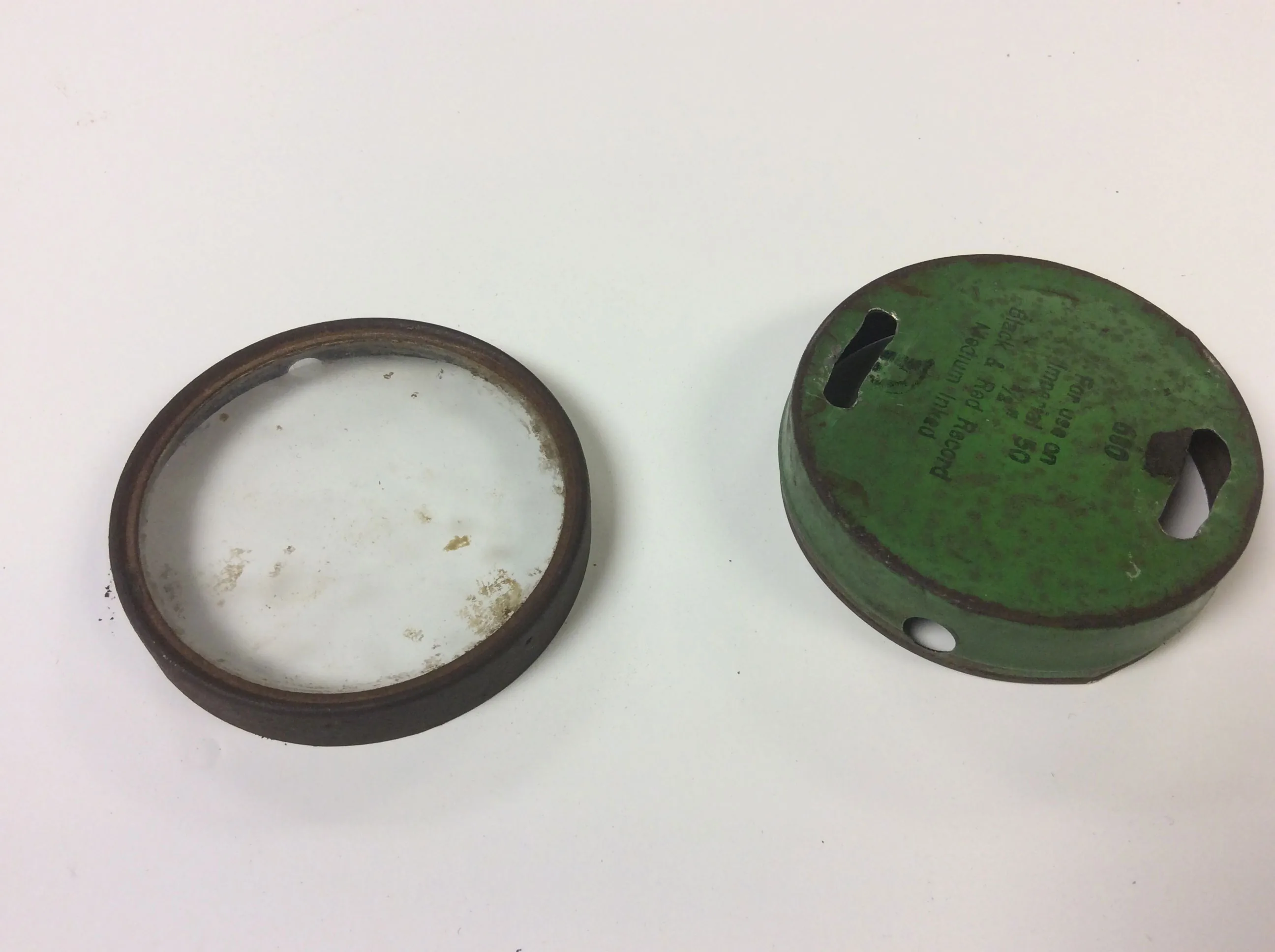 Holes drilled in tins for watch