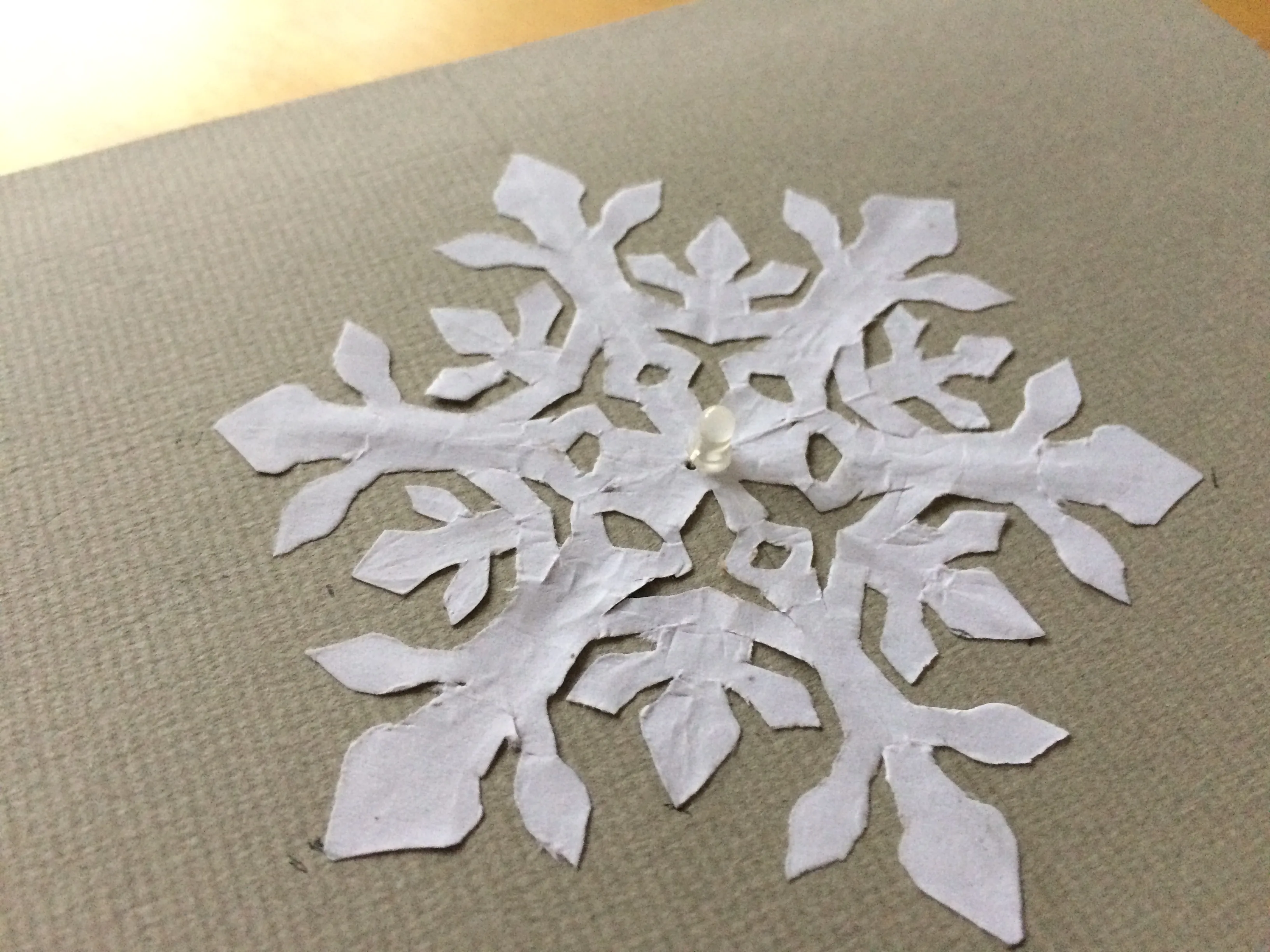 paper snowflake and led
