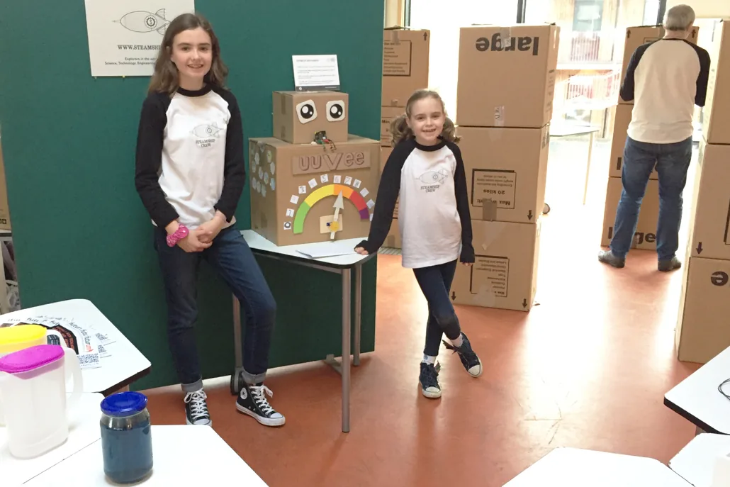 Girls with UUVEE robot